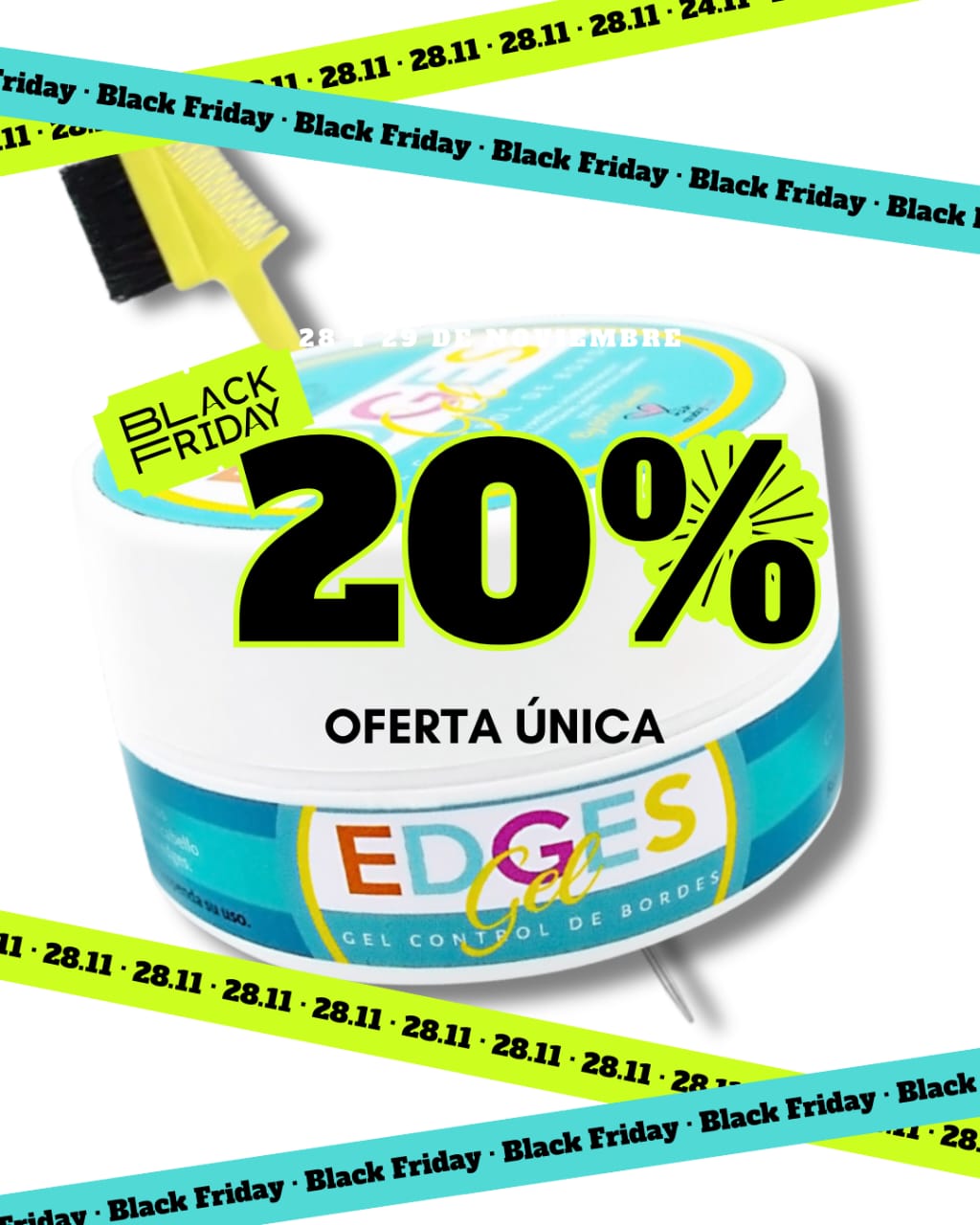 Combo Edges Gel Y Cepillo Para Babyhairs